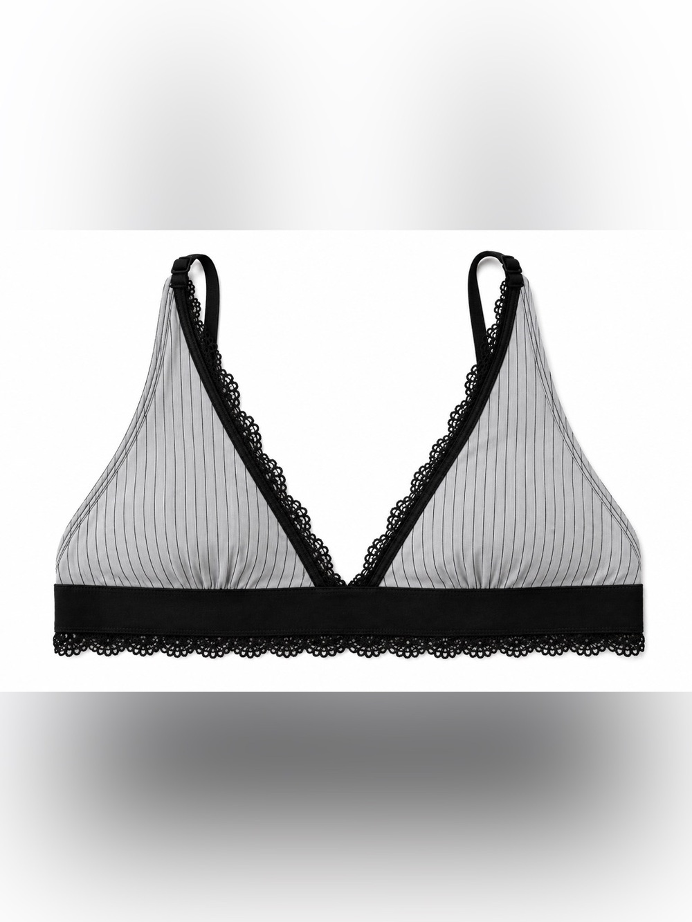ASOS Black and Gray Striped Bralette